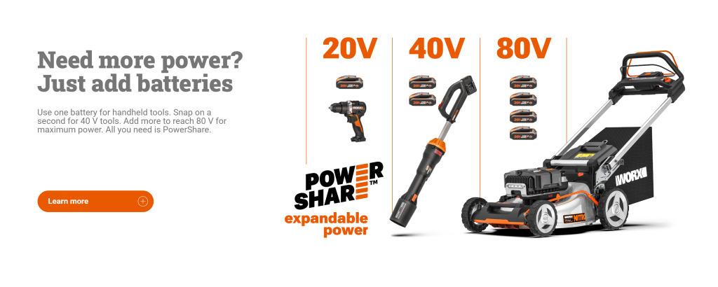 WORX garden tools like trimmers and blowers